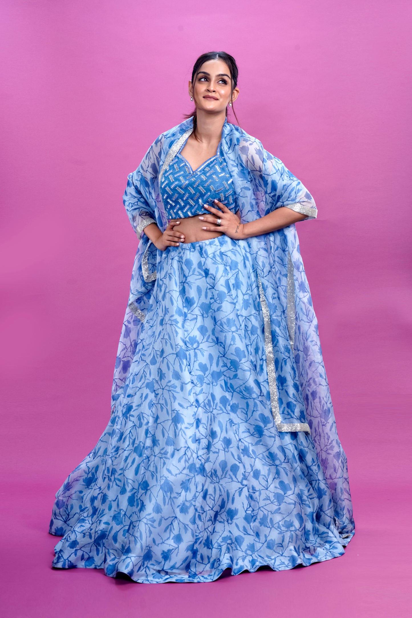 Eliora Denim Lehenga Set