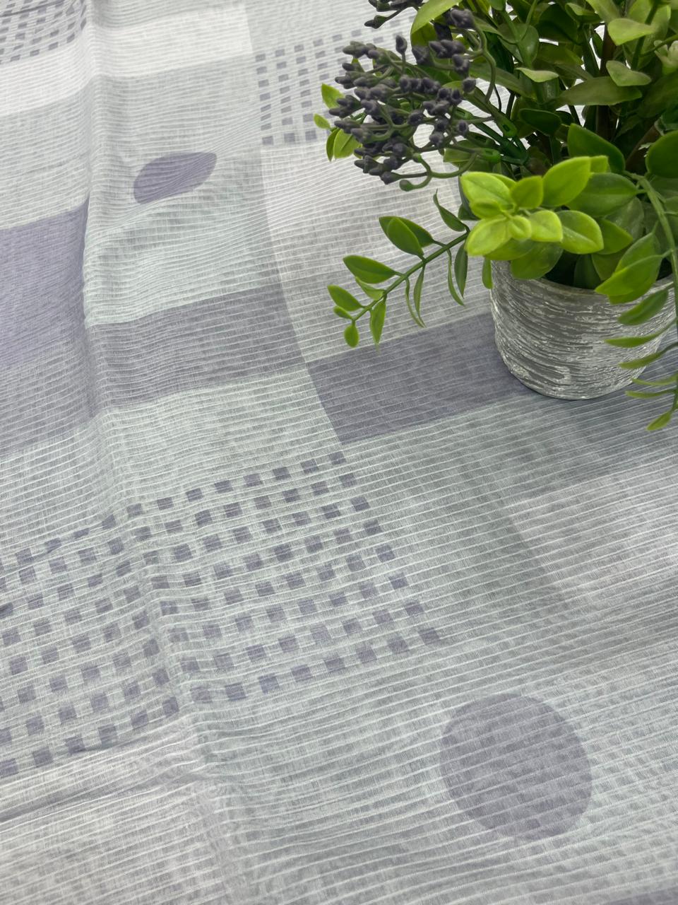 Geometric Pure Chanderi Fabric