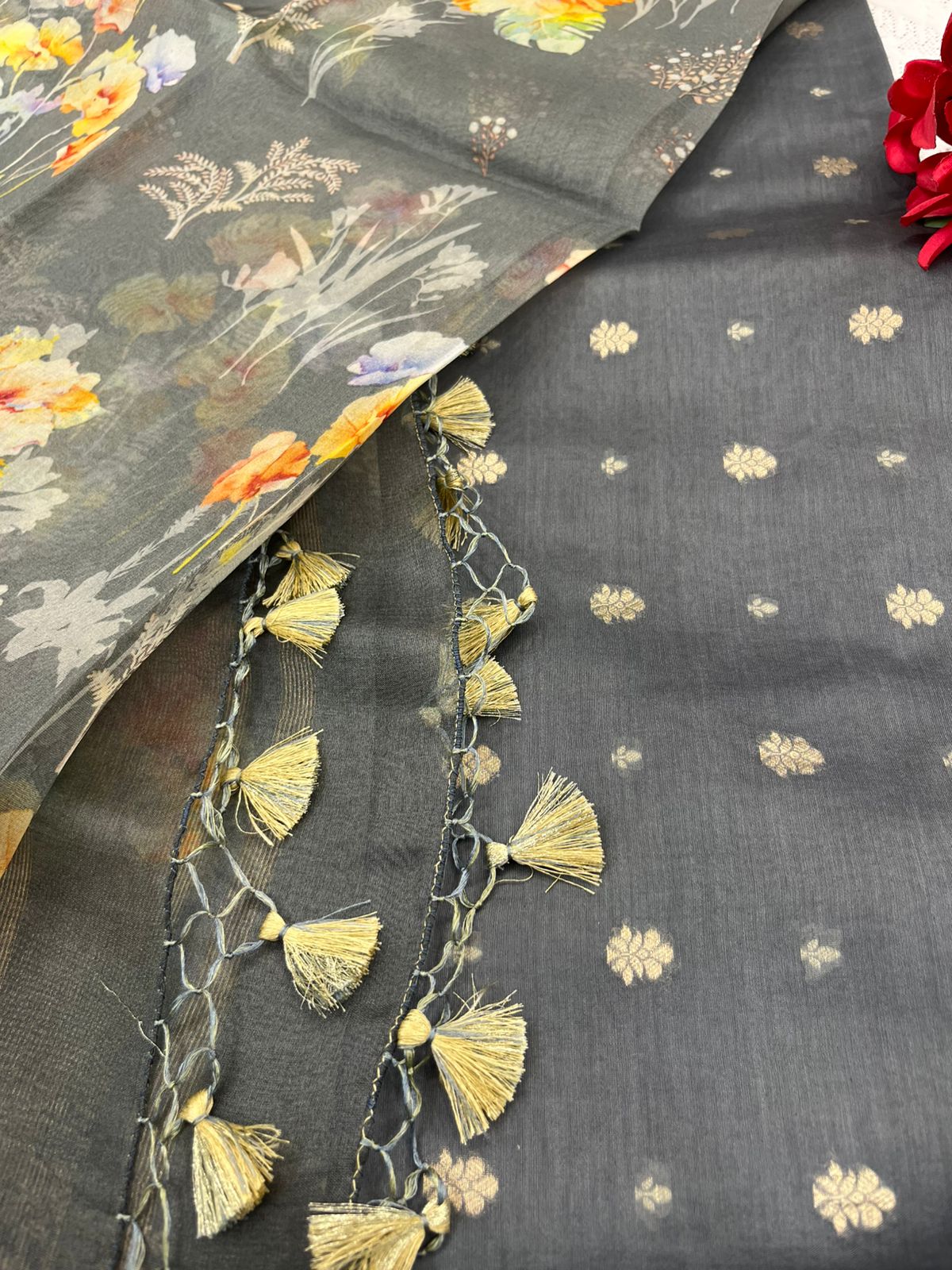 Banarasi Suit Set (Grey)