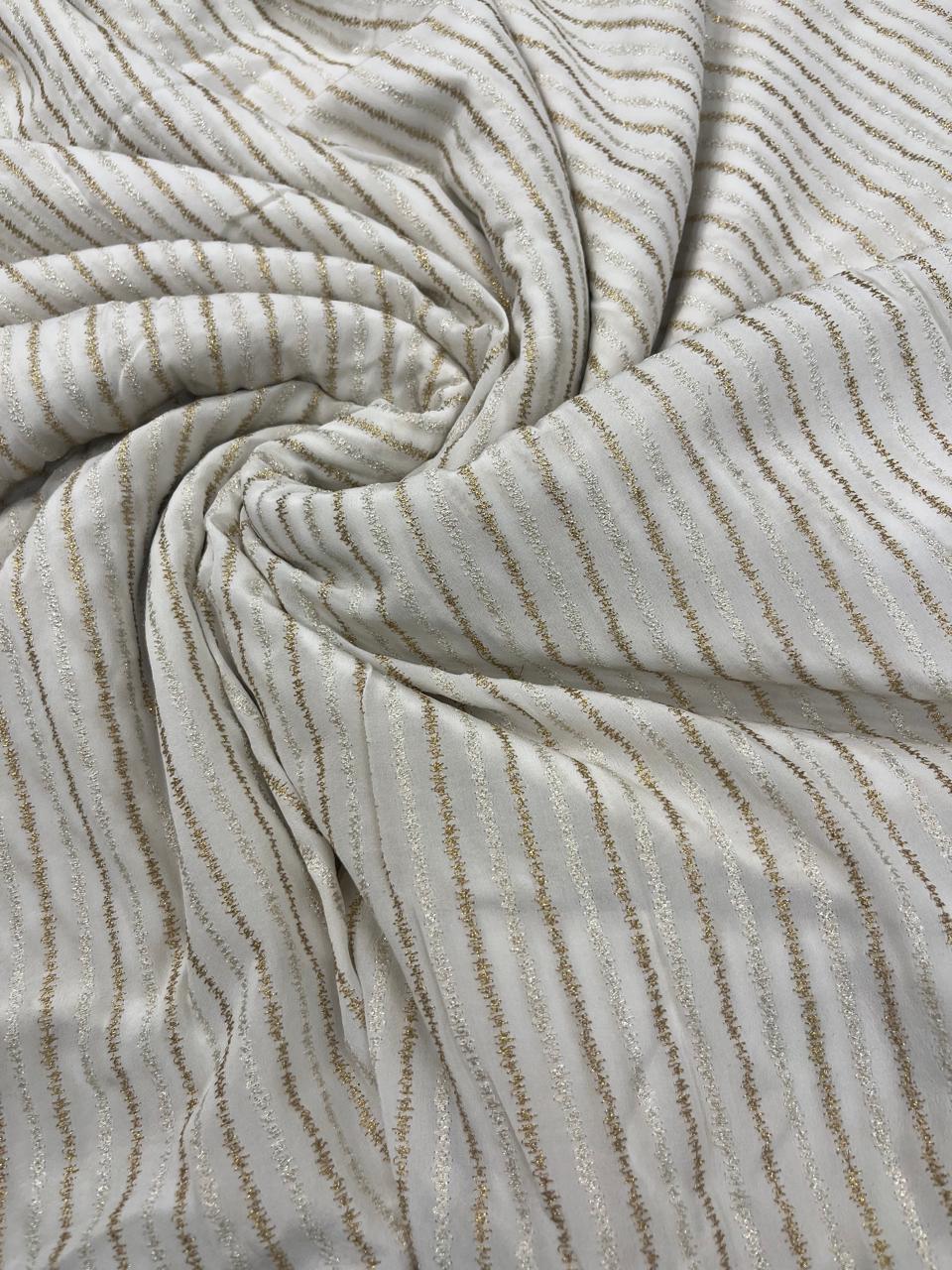 Georgette with Zari Stripes Fabric