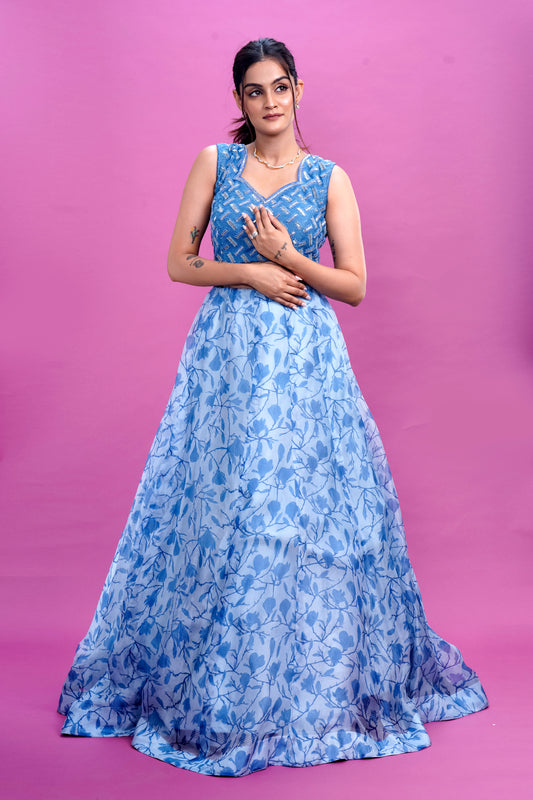 Eliora Denim Lehenga Set