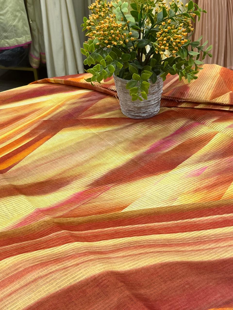 Abstract Munga Silk Fabric