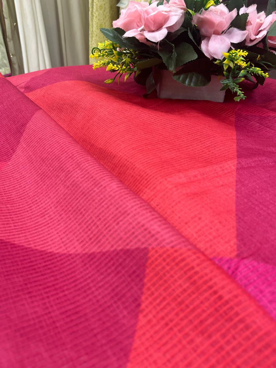 Multi Shade Chanderi Fabric