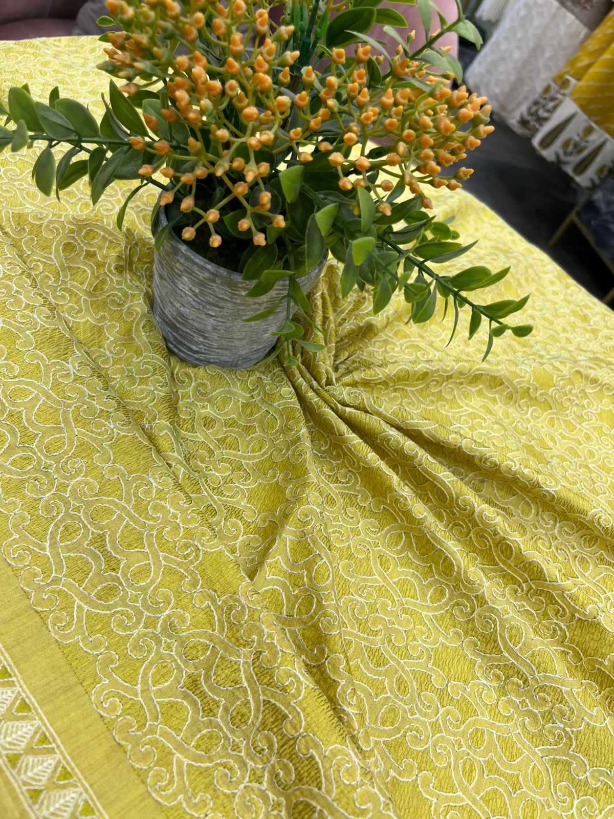 Pure Munga Silk with Embroidery