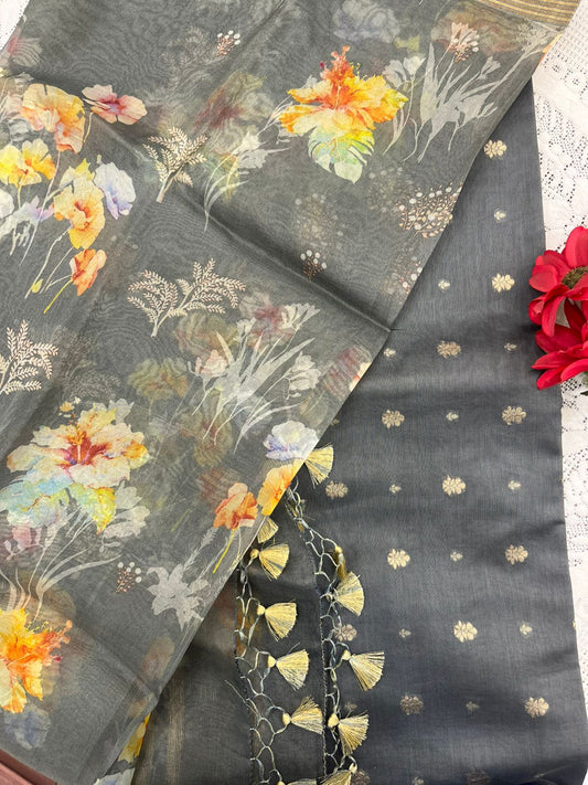 Banarasi Suit Set (Grey)