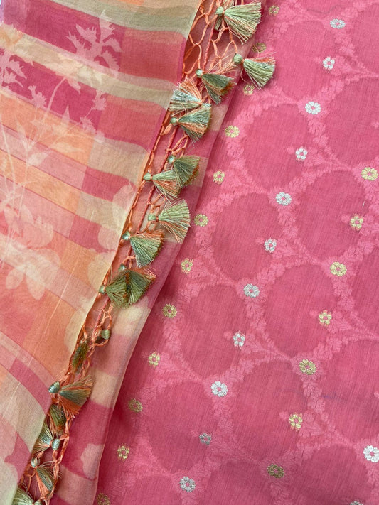 Banarasi Suit Set (Coral)