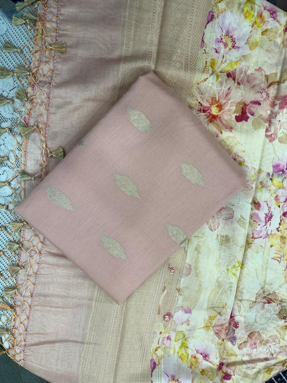 Banaras Suit Set (Pastel Pink)